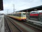 Eine AVG Stadtbahn Triebwagen in Karlsruhe Hbf am 15.01.11