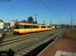 06.02.2011: TW 813 als S9 von Mhlacker nach Bruchsal fhrt in Bretten Bahnhof ein.