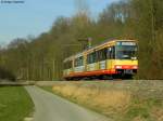 22.03.2011: Wagen 824 mit Werbung der AOK als S32 nach Karlsruhe Hbf.