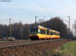 24.03.2011: Wagen 898 mit einem weiteren Wagen als S31 von Odenheim bis nach Rastatt.