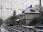 Der Bahnhof Ersingen an der Strecke Karlsruhe - Pforzheim mit S5/S6 nach Bad Wildbad.