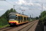 Wagen 851 mit Werbung  mobility 4u - deine persnliche Freiheit  erreicht am 07.06.2011 als S5 nach Wrth den Haltepunkt Maximiliansau West. Das Bild entstand vom Bahnsteigende.