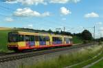 24.06.2011: Wagen 832  Wegschauen ist keine Lsung  als S9 nach Bruchsal bei Helmsheim.