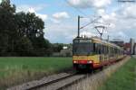 Wagen 816 mit dem DB-Keks (94800 450 005-4 D - DB) mit Wagen 912 als S32 von Menzingen nach Forbach (Schwarzwald).