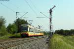 24.08.2011: Wagen 913  Internationales Jahr der Wlder  und Wagen 8** als S41 von Karlsruhe nach Freudenstadt an der BK Basheide zwischen Forchheim und Durmersheim.