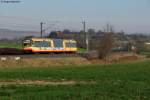 Wagen 845 als S4 von hringen-Cappel nach Schwaigern West kurz vor Wieslensdorf. Aufgenommen am 19.11.2011.