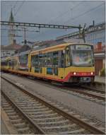 Der (Sonderzug-)Sprinter nach Karlsruhe mit Spiegelung des Seehasen.