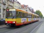 VBK Zweisystem-Stadtbahnwagen 802 Typ GT8-100C/2S am Haltestelle in Kaiserallee, Aufnahme 21.10.2007 