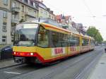 VBK Zweisystem-Stadtbahnwagen 857 Typ GT8-100D/2S-M am Haltestelle in Kaiserallee, Aufnahme 21.10.2007 