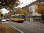 Die eigentlich als Betriebsstrecke genutzte Trasse in der Baumeisterstrae, erfhrt seit 12.09.2012 Linienverkehr in Form der Linie 6.