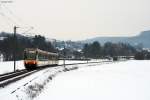 AVG ETW 841 und 9** auf dem Weg nach Karlsruhe Hbf bei Zeutern. Aufgenommen am 21.01.2013.