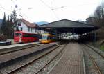 Ruhe herrscht auf den ersten Blick am 23.03.2013 im Bahnhof von Bad Herrenalb, doch der Schein trgt, denn der TSNV hatte zu einer Sonderfahrt mit Tw 303 geladen und ca.