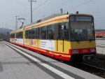 Wagen 802 der S-Bahn Karlsruhe als S31 Karlsruhe im Bahnhof Bruchsal 4.4.13