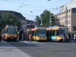 Grosses Strassenbahntreffen auf dem Karlsruher Bahnhofplatz (12.10.2006)