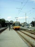 Karlsruhe VBK SL A-Eilzug (DÜWAG-GT6 533) im Juli 1988.