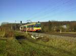 Tw 832 am 30.12.2013 als S 85681 (RBR - RBT) vor dem Hp. Heidelsheim Nord.