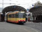 AVG Stadtbahn Wagen 590 am 04.12.14 in Karlsruhe Albtalbahnhof 