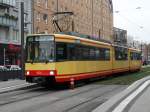 AVG Stadtbahn Wagen 551 am 04.12.14 in Karlsruhe auf der Linie S1 