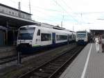 Am 16.08.2012 stand in Freiburg (Brsg) Hbf der frisch wei Lackierte 650 034-1. 