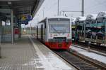 City-Bahn Chemnitz VT516 als RE nach Gößnitz am 10.12.2017 in Glauchau(Sachs.).