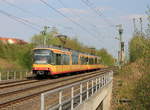 GT8-100D 918+xxx als S4 nach Schwaigern West am 09.04.2020 kurz nach Verlassen der Starthaltestelle Öhringen-Cappel. 