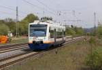 Die nächste Überraschung kam in Form eines Triebzuges der BR 650, genauer der 517 der Ortenau S-Bahn in Richtung Süden. Aufgenommen am 17.04.2014 in Eichenberg.