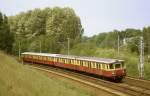 S-Bahn - Halbzug nach Birkenwerder zwischen Schnflie und Bergfelde.