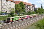 S -Bahn Berlin  BR 484 00?  /483  auf Testfahrt unterwegs, hier kurz vor dem Erreichen des Bahnhofs 'Hohenzollerndamm'.