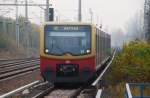 BERLIN, 02.11.2008, S2 nach Bernau bei der Einfahrt in den S-Bahnhof Blankenburg   