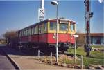 Teil eines alten Berliner S-Bahnzug an der Autobahnraststtte Dresdener Tor.