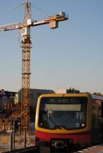 S41 am Ringbahnsteig der Baustelle Ostkreuz 07.04.2010