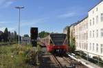 BERLIN, 12.09.2010, S8 nach Grünau bei der Ausfahrt aus dem S-Bahnhof Pankow