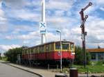 Ausrangierter Wagen der Berliner S-Bahn an der Raststtte Dresdner Tor der Autobahn A4 - 31.07.2005  