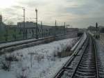 13.1.2009 Berlin-Wedding, kurz nach gleichnamigen Haltepunkt die Einfahrt in den Tunnel der zuknftigen S 21. Vom Zug aus fotografiert.