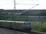 Hier zu sehen sind zwei S-Bahnen.