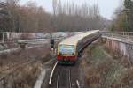 2.12.2012 Berlin Nordbahnhof. S1 nach Frohnau hat soeben den Nord-Sd-Tunnel verlassen. Links alte Kehrgleise.