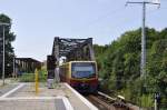 06.08.20014, Hp Storkower Straße; Blick auf die beiden Überwerfungsbauwerke am Nordende.