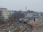 Provisorische Linienführung der Stadtbahn zwischen Ostkreuz und Warschauer Straße.