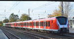 Hier die beiden nagelneuen S-Bahn Triebzüge für die Hamburger S-Bahn mit den erkennbaren NVR-Nummern: 9480 0490 503-0 D-DB + 9480 0490 516-2 D-DB am 22.10.19 Bf. Saarmund.