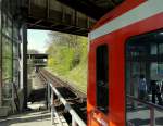 Ausfahrt eines Zuges der Hamburger S-Bahn Richtung Ohlsdorf aus der Station  Rbenkamp .