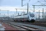 1442 677 (Bombardier Talent 2) der S-Bahn Mitteldeutschland (MDSB II | DB Regio Südost) als S 37849 (S8) von Lutherstadt Wittenberg Hbf nach Halle(Saale)Hbf durchfährt das Gleisvorfeld ihres Endbahnhofs. Aufgenommen von der Delitzscher Straße. [26.1.2018 | 16:09 Uhr]