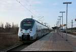 1442 209 (Bombardier Talent 2) der S-Bahn Mitteldeutschland (DB Regio Südost) als S 37649 (S6) von Rackwitz(Leipzig) nach Geithain verlässt den Hp Leipzig Messe auf der Bahnstrecke Trebnitz–Leipzig (KBS 251). [24.3.2018 | 16:47 Uhr]