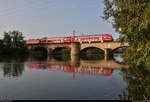 DABpbzfa 762.0 mit Schublok 143 591-6 befährt die Saalebrücke in Halle-Wörmlitz.