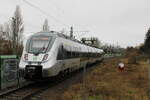 DB S-Bahn Mitteldeutschland 1442 110 als S 37324 (S3) von Wurzen nach Halle-Nietleben, am 02.01.2024 in Halle-Silberhhe.