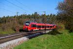 442 252 DB Regio als S3 39319 (Nürnberg Hbf - Neumarkt (Oberpf)) bei Mimberg, 23.04.2021