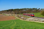 442 246 DB Regio als S4 39433 (Dombühl - Nürnberg Hbf) bei Sachsen bei Ansbach, 25.04.2021