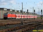 143 596-5 mit S 5 (Witten-Dortmund). Im Hintergrund, Weichenwerk Witten. 05.03.2008.