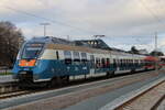 50 Jahre Rostocker S-Bahn Hamster 442 837 am 02.01.2025 in Warnemünde. 