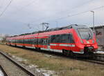 442 856 als S3(Güstrow-Warnemünde)bei der Ausfahrt in Warnemünde-Werft.15.02.2025