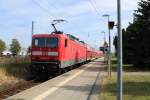 DB Rostocker S-Bahn S1 BR 143 (143 841-5) Bahnhof Warnemnde am 16.